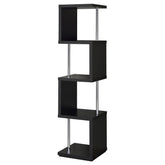 Orleans Furniture - Coaster - Baxter 67-inch 4-shelf Bookshelf Black and Chrome - 801419